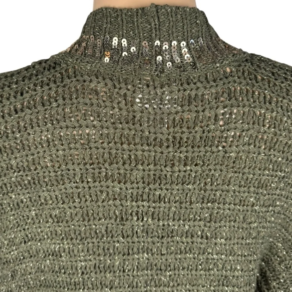 NWT New $109 Chico's Knit Sequin Trim Cardigan Size 1 US M